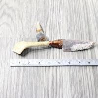 Reindeer Antler Handle Stone Blade Ornamental Knife #1959    Mountain Man Knife