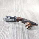 Orthoceras Fossil Handle Stone Blade Ornamental Knife #22n59    Mountain Man Knife