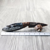 Orthoceras Fossil Handle Stone Blade Ornamental Knife #22n59    Mountain Man Knife