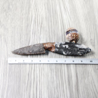 Orthoceras Fossil Handle Stone Blade Ornamental Knife #22n59    Mountain Man Knife