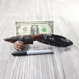 Orthoceras Fossil Handle Stone Blade Ornamental Knife #22n59    Mountain Man Knife