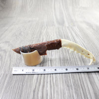 Coyote Jaw Handle Stone Blade Ornamental Knife #0059    Mountain Man Knife