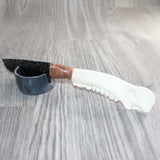 Deer Jaw Handle Obsidian  Blade Ornamental Knife # 29067