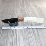 Deer Jaw Handle Obsidian  Blade Ornamental Knife # 29067