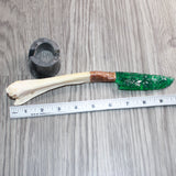 Deer Bone Handle Glass Blade Ornamental Knife #31367