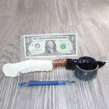 Deer Jaw Handle Obsidian  Blade Ornamental Knife # 29067