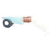 Coyote Jaw Handle Opalite Blade Ornamental Knife # 28467