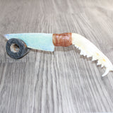 Coyote Jaw Handle Opalite Blade Ornamental Knife # 28467