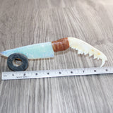 Coyote Jaw Handle Opalite Blade Ornamental Knife # 28467