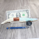Coyote Jaw Handle Opalite Blade Ornamental Knife # 28467