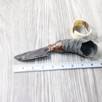 Springbok Horn Handle Stone Blade Ornamental Knife #6059    Mountain Man Knife