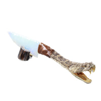 Extra Long Neck Rattlesnake Head Handle Opalite Blade Ornamental Knife #4159     Mountain Man Knife
