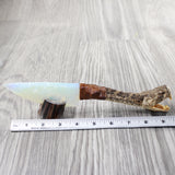 Extra Long Neck Rattlesnake Head Handle Opalite Blade Ornamental Knife #4159     Mountain Man Knife