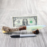 Extra Long Neck Rattlesnake Head Handle Opalite Blade Ornamental Knife #4159     Mountain Man Knife