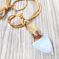 Antler Crown Handle  Blade Knife Necklace  #5159  Mountain Man Necklace