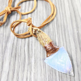 Antler Crown Handle  Blade Knife Necklace  #5159  Mountain Man Necklace