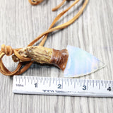 Antler Crown Handle  Blade Knife Necklace  #5159  Mountain Man Necklace