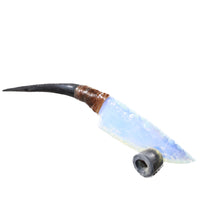 Impala Horn Handle Opalite Blade Ornamental Knife #2159     Mountain Man Knife