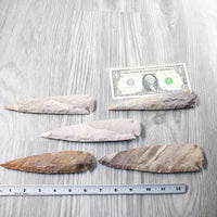 5 Stone Ornamental Spearheads  #0159     Agate Jasper Arrowheads