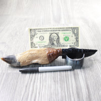 Deer Foot Handle Obsidian Blade Ornamental Knife #1159  Mountain Man Knife