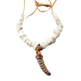 Rattlesnake Rattle Plus Antler Bead  Necklace  #4159    Mountain Man Necklace