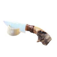 Grapevine Wood Handle Opalite Blade Ornamental Knife #0159     Mountain Man Knife