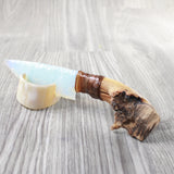 Grapevine Wood Handle Opalite Blade Ornamental Knife #0159     Mountain Man Knife