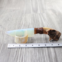 Grapevine Wood Handle Opalite Blade Ornamental Knife #0159     Mountain Man Knife