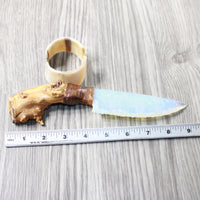 Grapevine Wood Handle Opalite Blade Ornamental Knife #0159     Mountain Man Knife