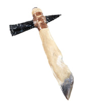 Deer Foot Handle Obsidian Head Ornamental Tomahawk #4159     Mountain Man Knife Axe Hatchet
