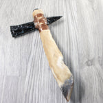 Deer Foot Handle Obsidian Head Ornamental Tomahawk #4159     Mountain Man Knife Axe Hatchet