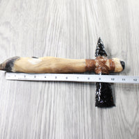 Deer Foot Handle Obsidian Head Ornamental Tomahawk #4159     Mountain Man Knife Axe Hatchet