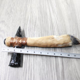 Deer Foot Handle Obsidian Head Ornamental Tomahawk #4159     Mountain Man Knife Axe Hatchet