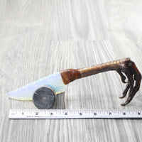 Turkey Foot Handle Opalite Blade Ornamental Knife #7259     Mountain Man Knife