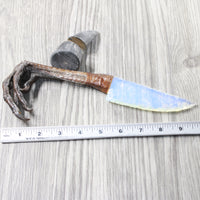 Turkey Foot Handle Opalite Blade Ornamental Knife #7259     Mountain Man Knife