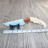 Coyote Jaw Handle Opalite Blade Ornamental Knife # 28267