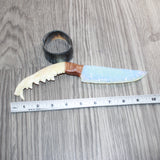 Coyote Jaw Handle Opalite Blade Ornamental Knife # 28267