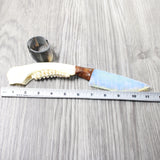 Deer Jaw Handle Opalite Blade Ornamental Knife #1559     Mountain Man Knife