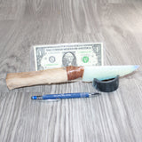 Hair-on Deer Bone Handle Opalite Blade Ornamental Knife #09167