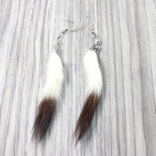 Ermine Tail Earrings  #6559  Mountain Man Earrings