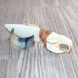 Muskrat Skull Handle Opalite Blade Ornamental Knife #08267