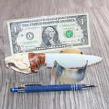 Muskrat Skull Handle Opalite Blade Ornamental Knife #08267