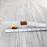 Selenite Spiral Handle Opalite Blade Ornamental Knife #3559     Mountain Man Knife