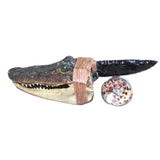Alligator Head Handle Obsidian  Blade Ornamental Knife # 02267