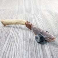 Deer Antler Handle Stone Blade Ornamental Knife #8559    Mountain Man Knife