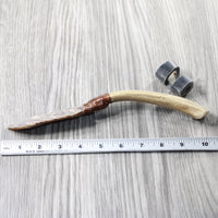 Deer Antler Handle Stone Blade Ornamental Knife #8559    Mountain Man Knife