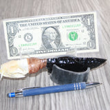 Mink Skull Handle Obsidian  Blade Ornamental Knife # 07867