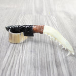 Coyote Jaw Handle Obsidian Blade Ornamental Knife #1659  Mountain Man Knife