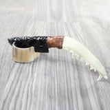 Coyote Jaw Handle Obsidian Blade Ornamental Knife #1659  Mountain Man Knife