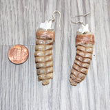 Very Large Rattlesnake Rattle Earrings  # 25568